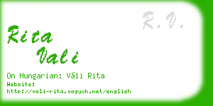 rita vali business card