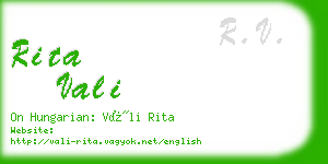 rita vali business card